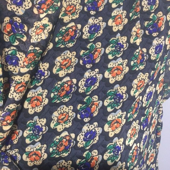 F21, Floral Necktie Ruffled Sleeves Small - Picture 2 of 10